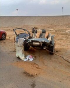 حادث مروع على طريق السويس
