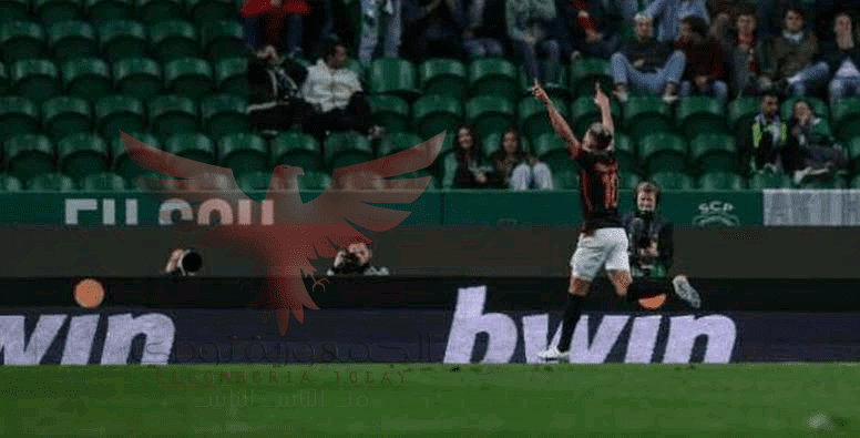 احتفاله بالهدف الاول