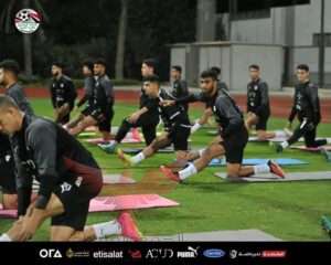 جانب من تدريبات المنتخب. 
