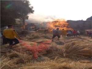 اشتعل حريق ضخم بشونة