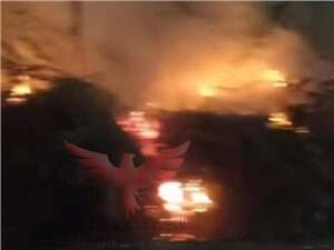 حريق ضخم في الأراضي